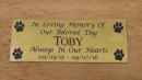 Dog Memorial Plaque - Dog Paws