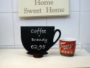 blackboard coffe cup table talker written