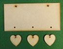 sign 24cm 3 hearts